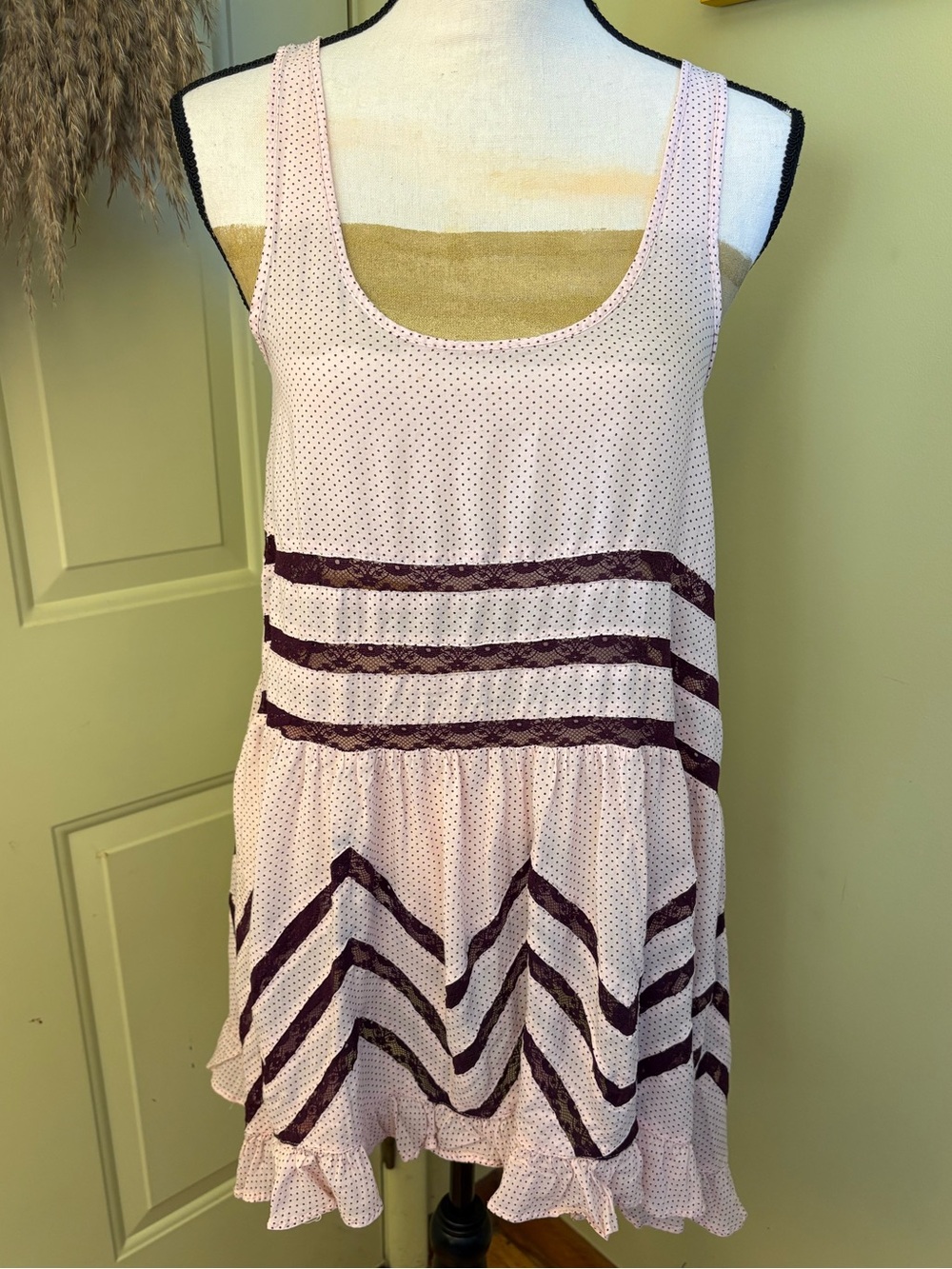 FREE PEOPLE Voile and Lace Trapeze Slip Dress size XS